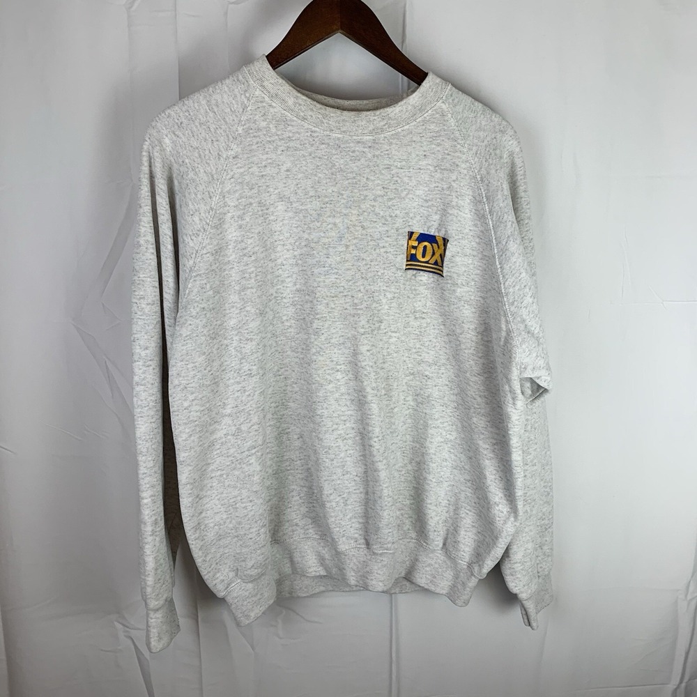 Vintage Fox Embroidered Retro Crewneck Sweatshirt XL Santee Pluma Sweat Made USA